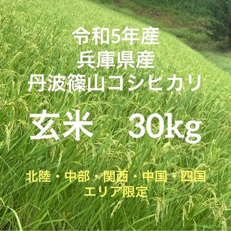 新米【丹波篠山コシヒカリ】玄米/30㎏ 令和5年産〈単一原料米〉食味値