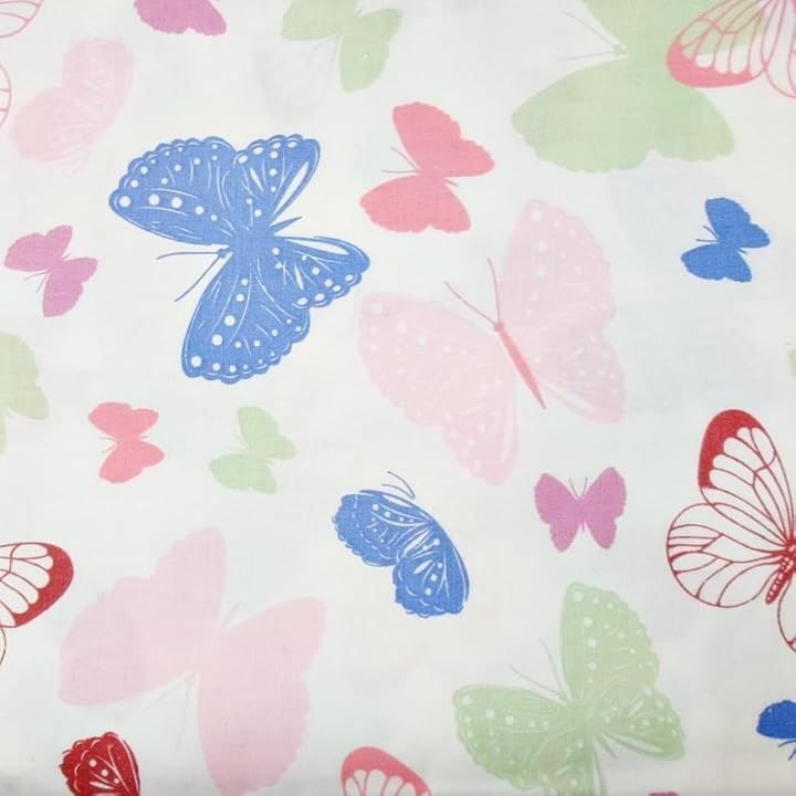 moonfarm 選べる13種 北欧 風 柄 生地 綿 ポリ 手芸 用 約2mx幅1.6m(蝶柄ピンク)