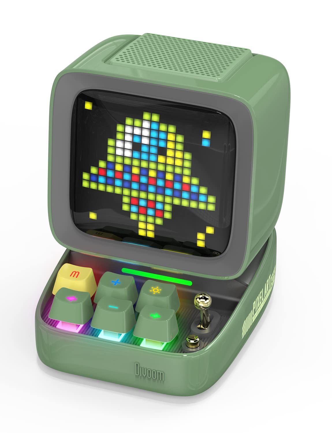 新着商品 Divoom Ditoo-ProポータブルBluetoothスピーカー3.55インチLEDスクリーンピクセルディスプレイ DSPワイヤレススピーカーAPPコントロール オーディオHD メカニカルキーボード MicroSDカード対応 緑