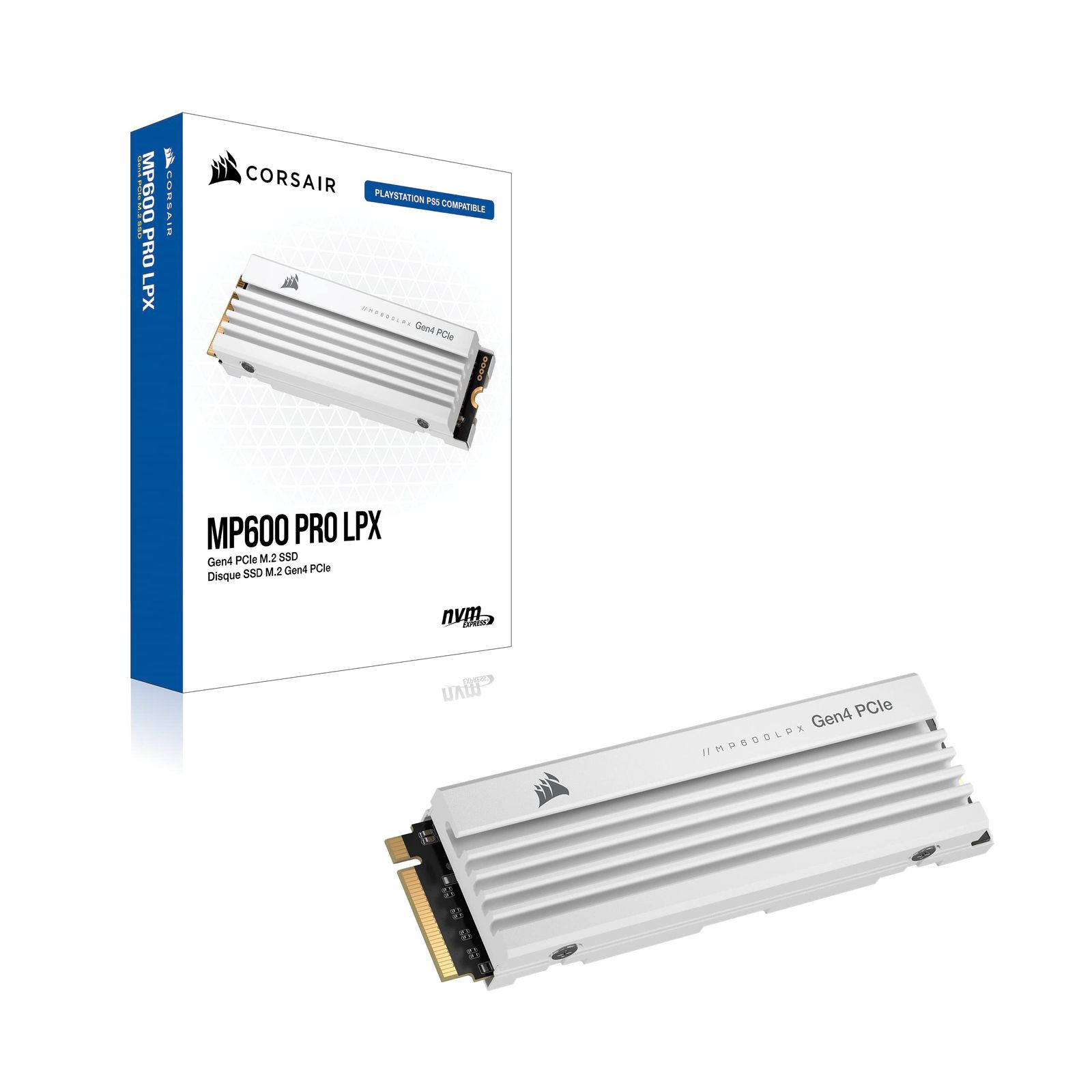 CORSAIR MP600 PRO LPX White PCIe Gen4 x4 NVMe M.2 SSD 2TB for PS5 CSSD-F2000GBMP600PLPW 2TB CHRISTIANNAURATH_COM_BR