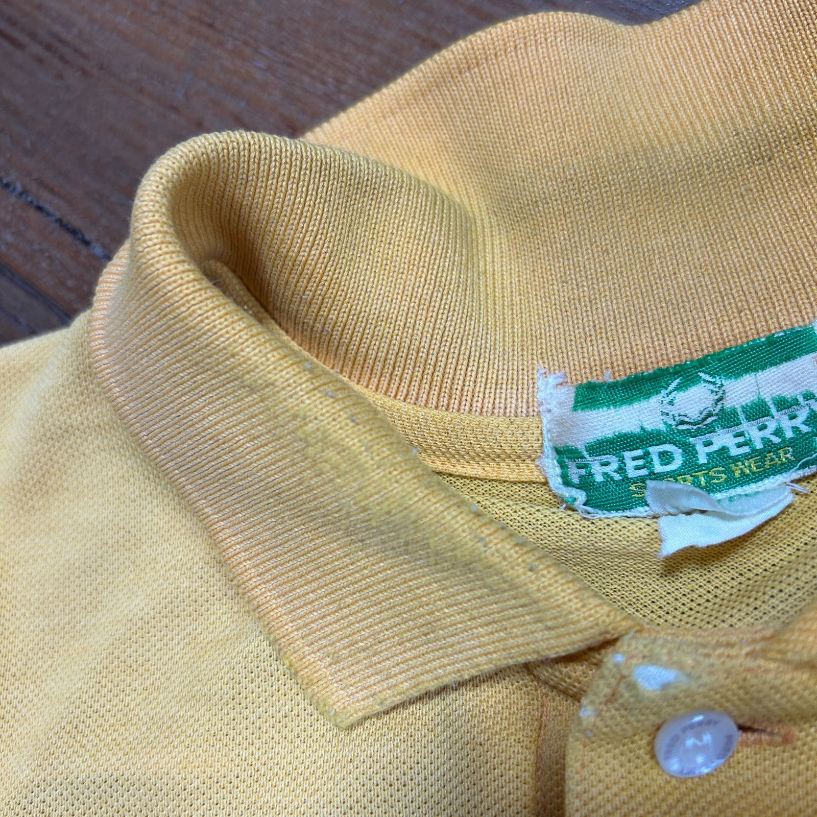 FRED PERRY フレッドペリー 長袖 ポロシャツ ロゴ刺繍 イエロー L 