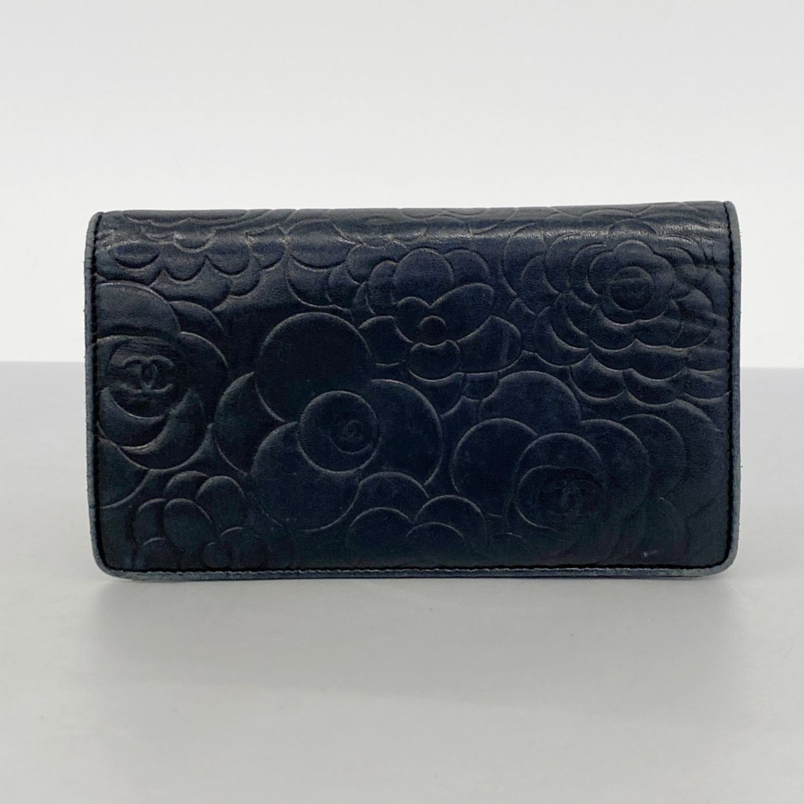シャネル(Chanel) シャネル 長財布 カメリア ラムスキン