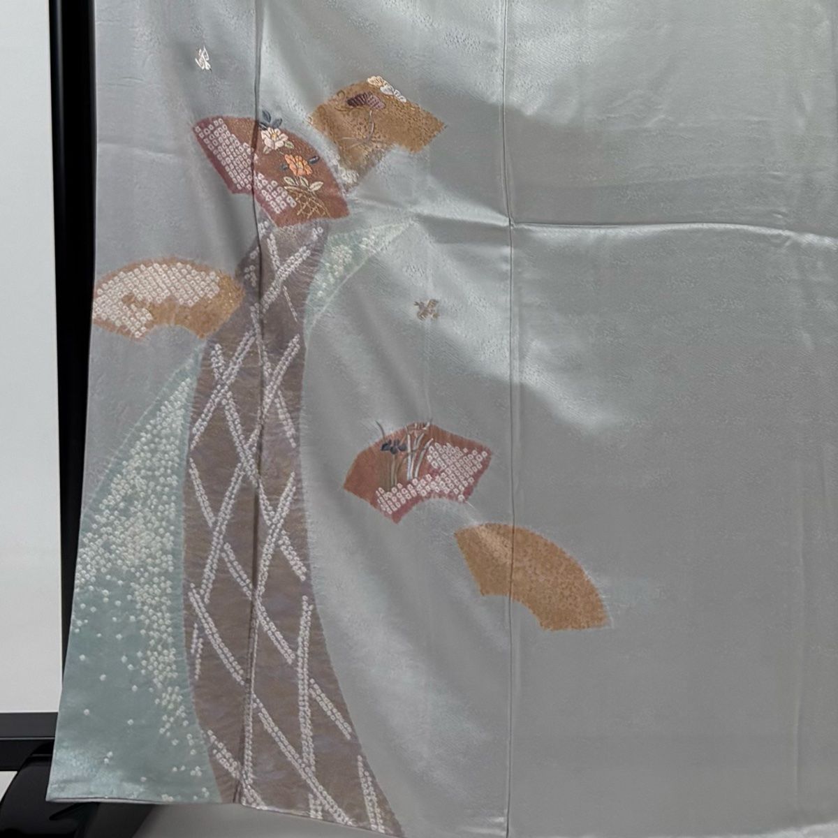 正絹 付け下げ訪問着 162㌢ 灰青 吹き寄せ文様 草花刺繍 金彩 No.2957 正絹金銀彩刺繍草花文様訪問着 美品 - メルカリ