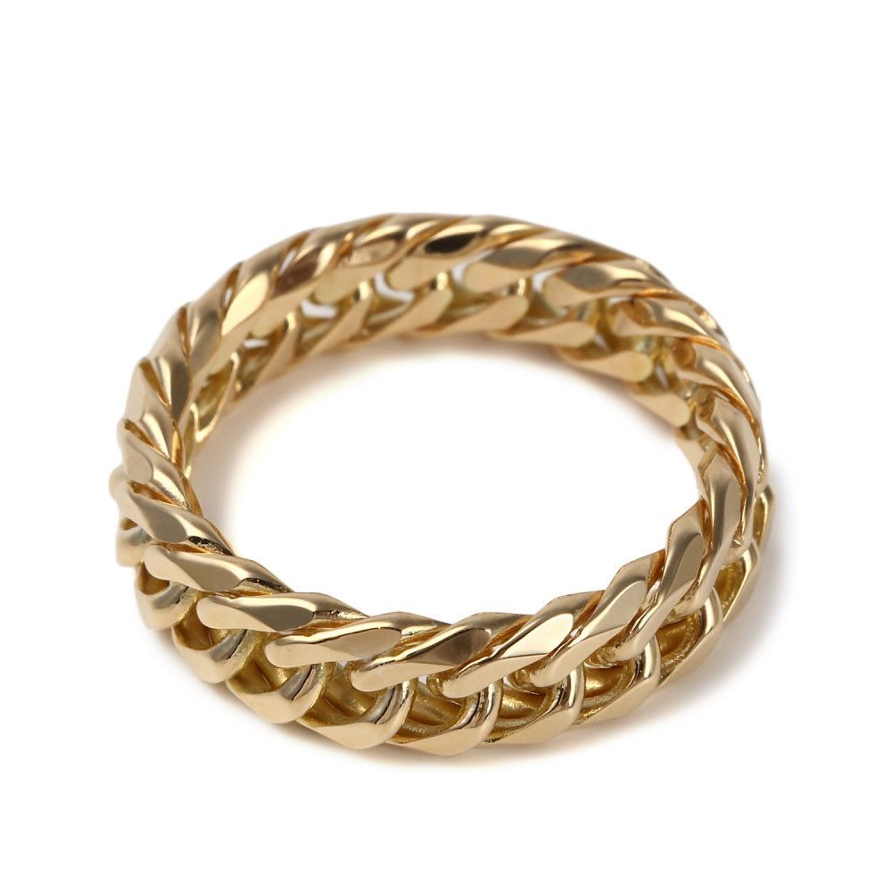 18金 喜平 リング 6面ダブル 幅5.6mm ハードタイプ 12号 15号 16