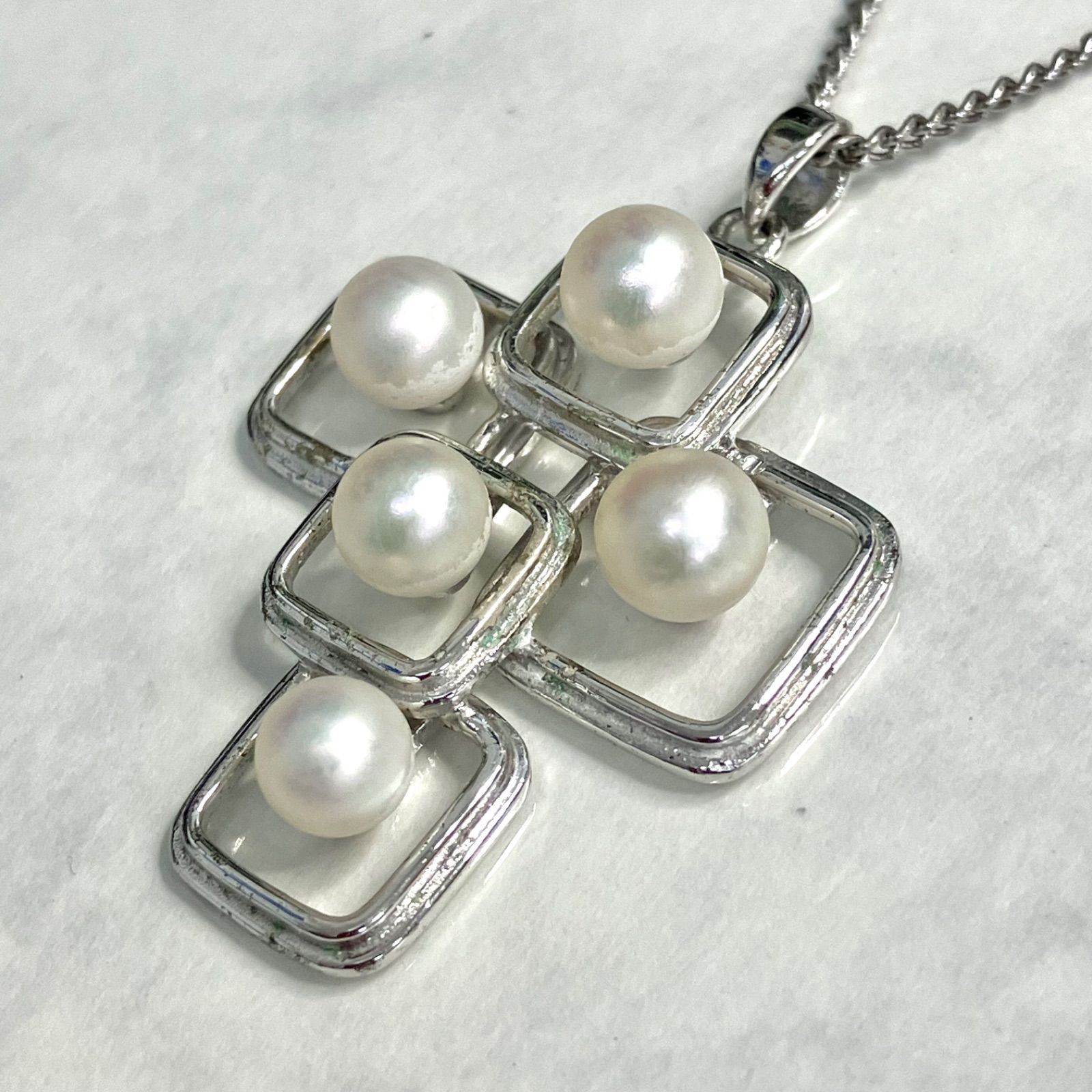 美品⭐️MIKIMOTO ミキモト】 パールブローチ/ネックレス シルバー素材 アコヤ真珠5粒 MS刻印あり （AYA） - メルカリ