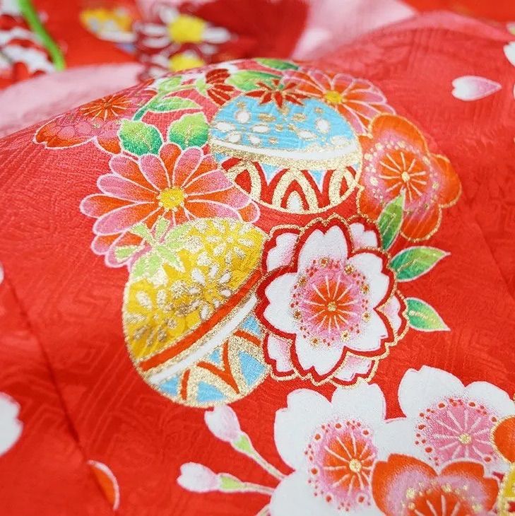 七五三 着物 三歳 オレンジ 赤 ピンク 七五三 着物 3歳 【全て揃った