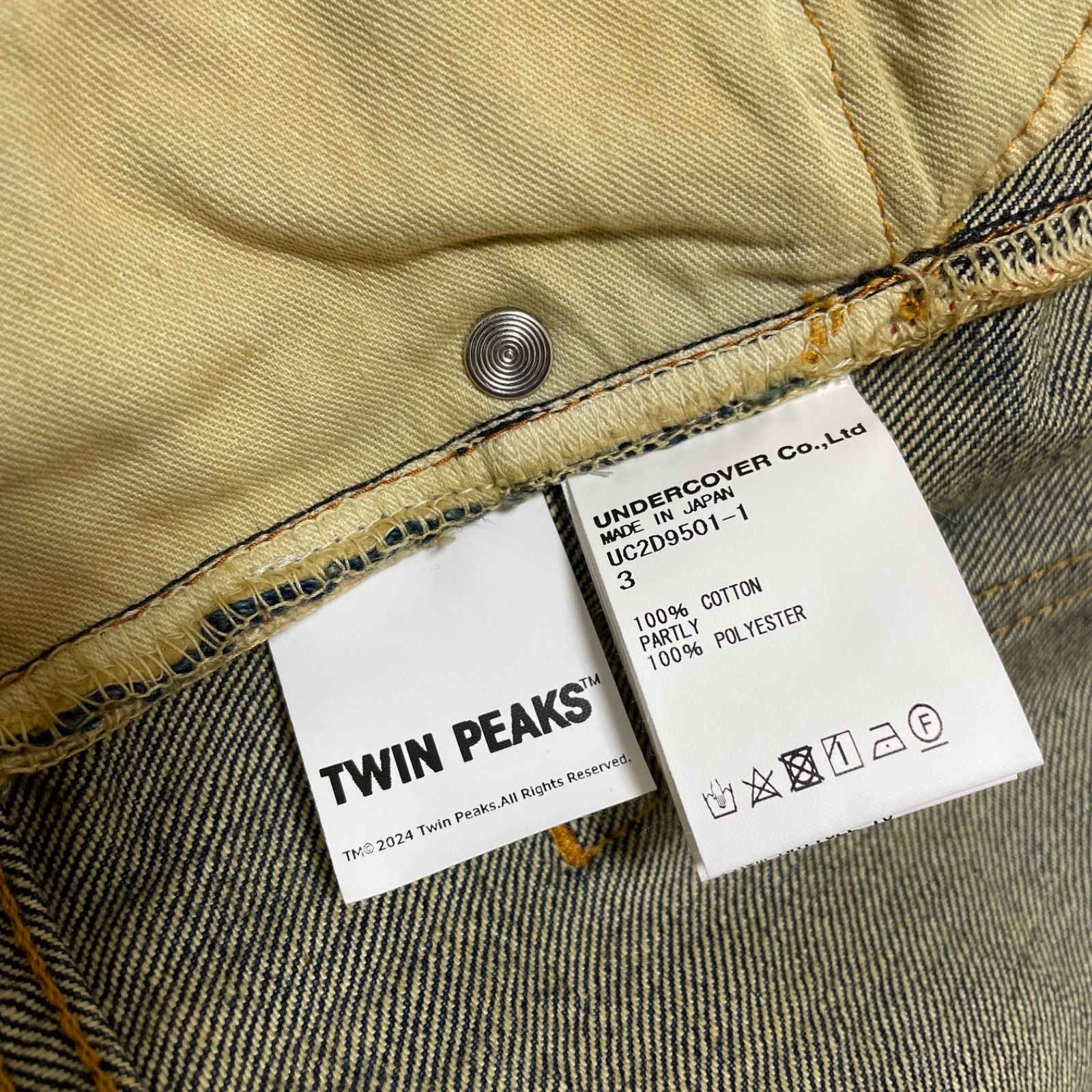 定価93500円 UNDERCOVER 24AW TWIN PEAKS フォトパッチ デニム パンツ 