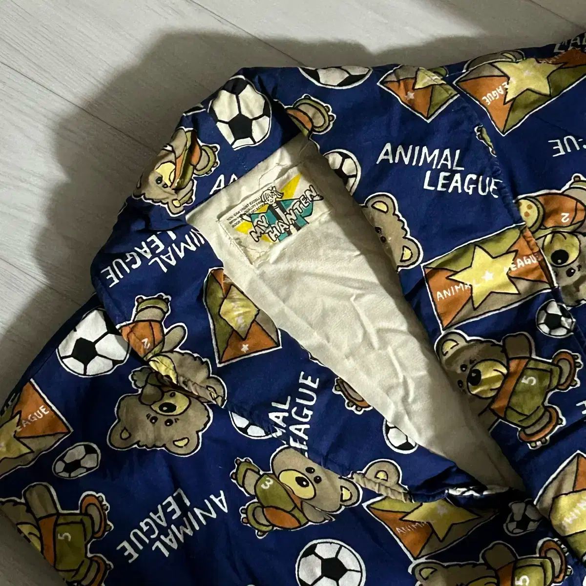 ヴィンテージ ベア サッカーボール キルト はんてん パジャマ