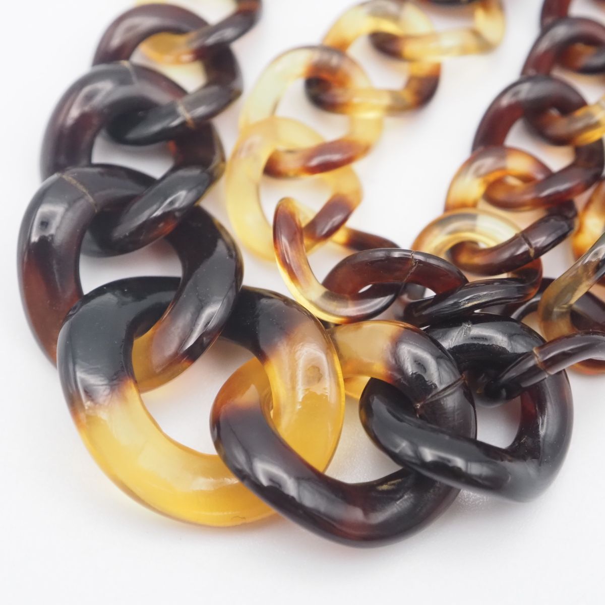 G773 鼈甲 べっ甲 ネックレス 2連 チェーン デザイン - メルカリ