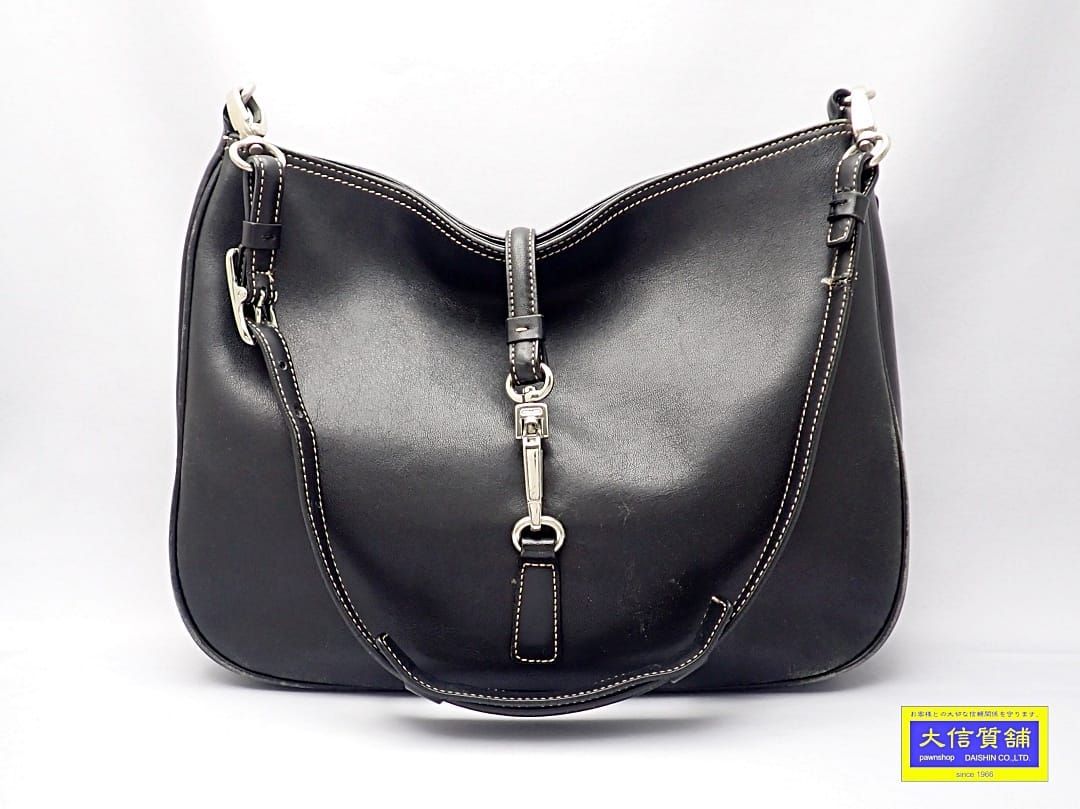 COACH コーチ ワンショルダーバッグ 7778 レザー ブラック 中古B