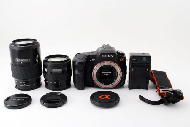 ソニー SONY α200 DSLR-A200 ブラック 超望遠ダブルズームセット