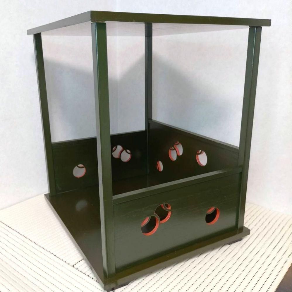 表完 つぼつぼ棚 青漆塗 茶道具 組立 共箱 圓能斎好