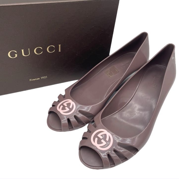 GUCCI パンプス ウェッジソール GUCCI グッチ ラバーヒール シリコンパンプス インター