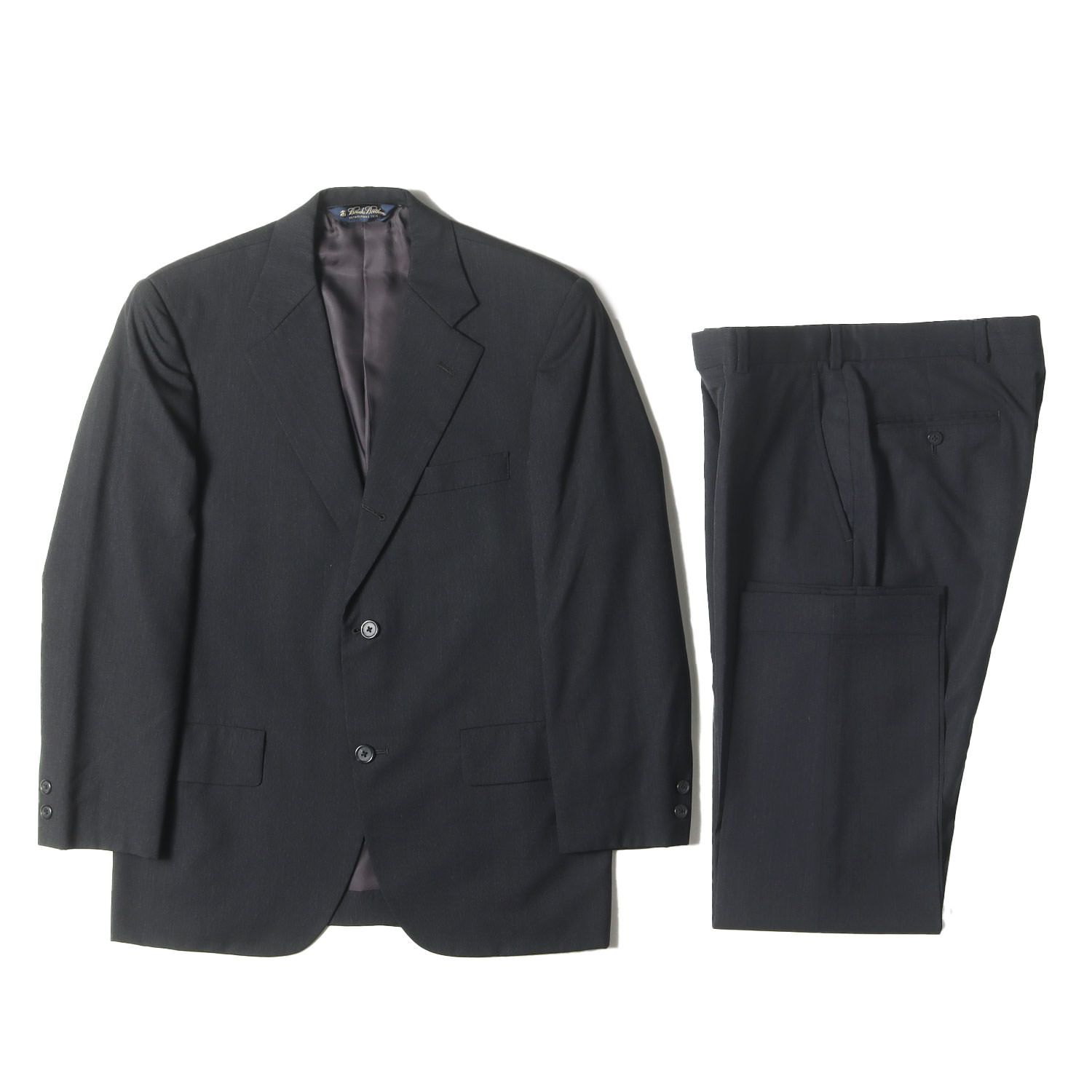 極美品 近年 ブルックスブラザーズ セットアップ スーツ 黒 ウール