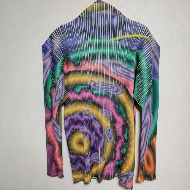 PLEATS PLEASE ISSEY MIYAKE 90 S 横尾忠則 転写プリント 総柄 ボトルネック カットソー マルチ レディース プリーツプリーズ 4-0110 M∞