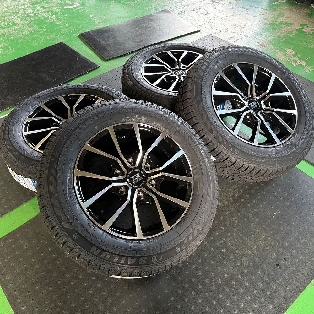 品 製 200系ハイエース スタッドレスタイヤ ホイールセット 16インチ SAILUN COMMRECIO ICE 215 65R16 ZeroBreak 4本セット 車検対応
