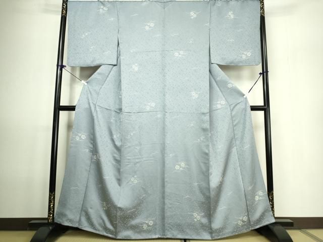 平和屋着物○本場大島紬 7マルキ 泥染め 霞草花文 竹山保弘作