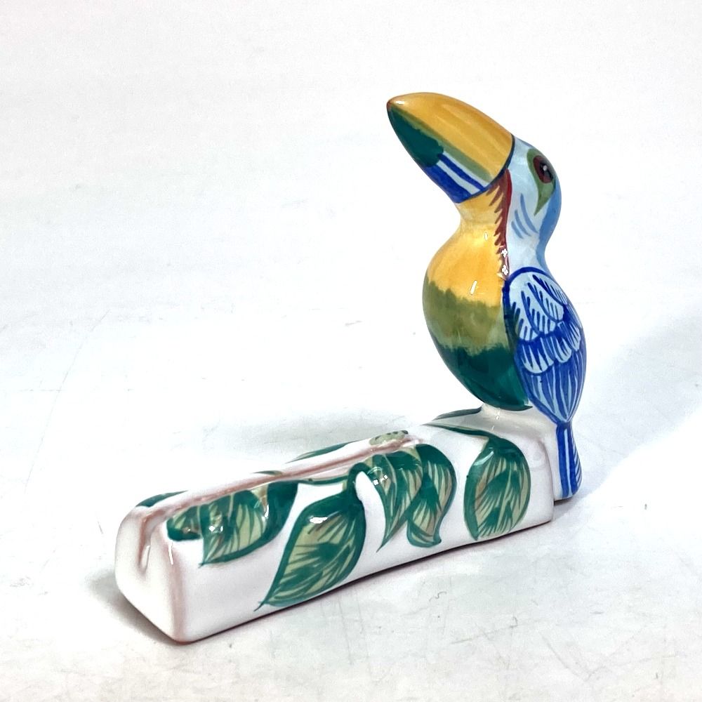 エルメス インテリア オブジェ 鳥 カードスタンド 雑貨 陶器 グリーン