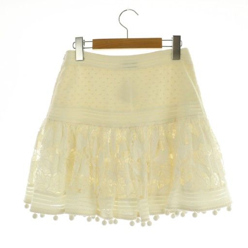 ジマーマン ZIMMERMANN コットンシルクカットワークレーススカート ミニ フ 0 オフホワイト |MY OS