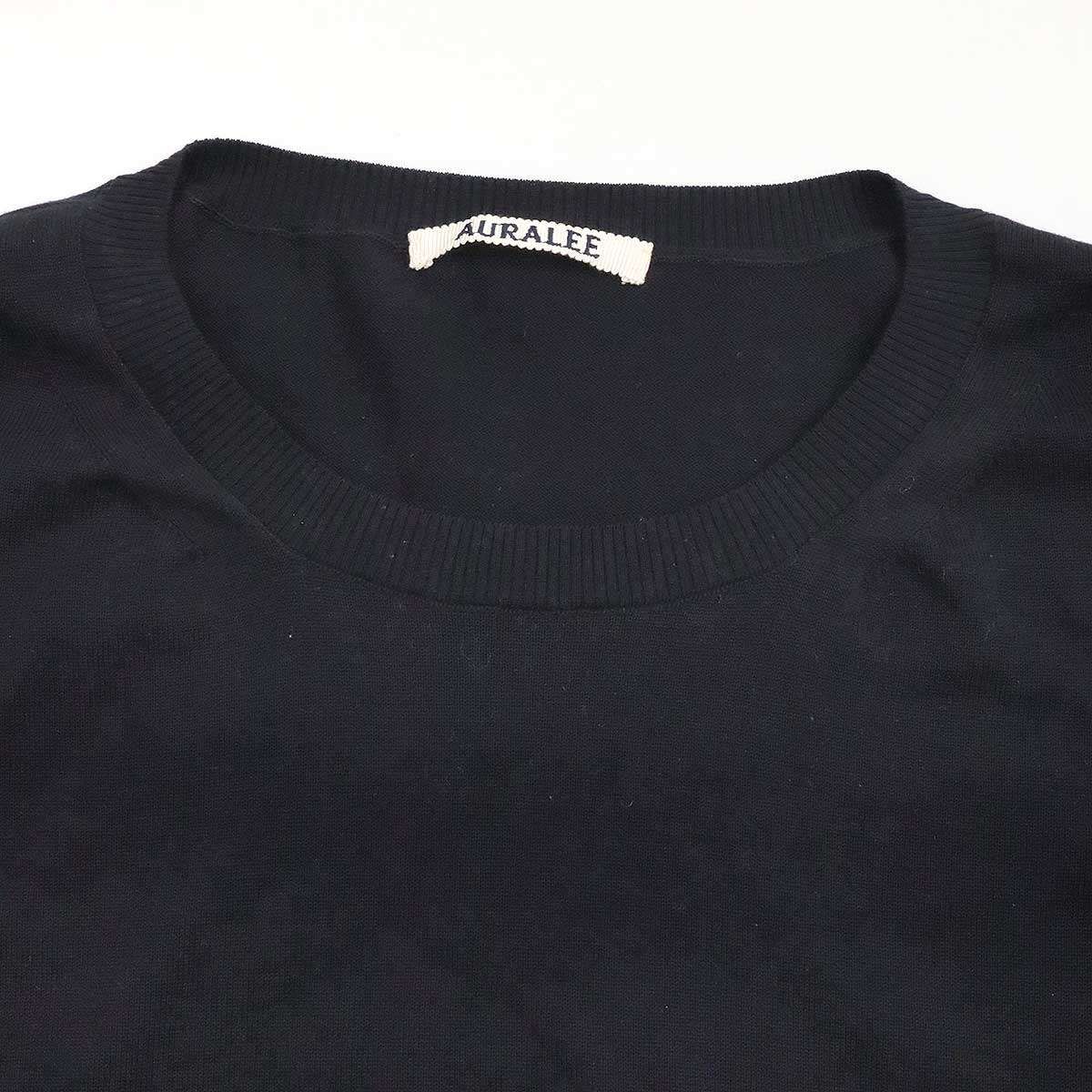 AURALEE オーラリー 23SS SUPER HIGH GAUGE COTTON KNIT P/O コットン 