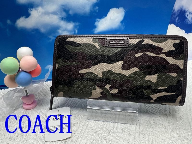 コーチCOACH 財布 長財布  迷彩 メンズ 財布 ファティーグ カモフラージュ プレゼント 誕生日 ギフト 贈り物 財布 メンズ ファッション 新品未使用 ブランド F74546 E150 13