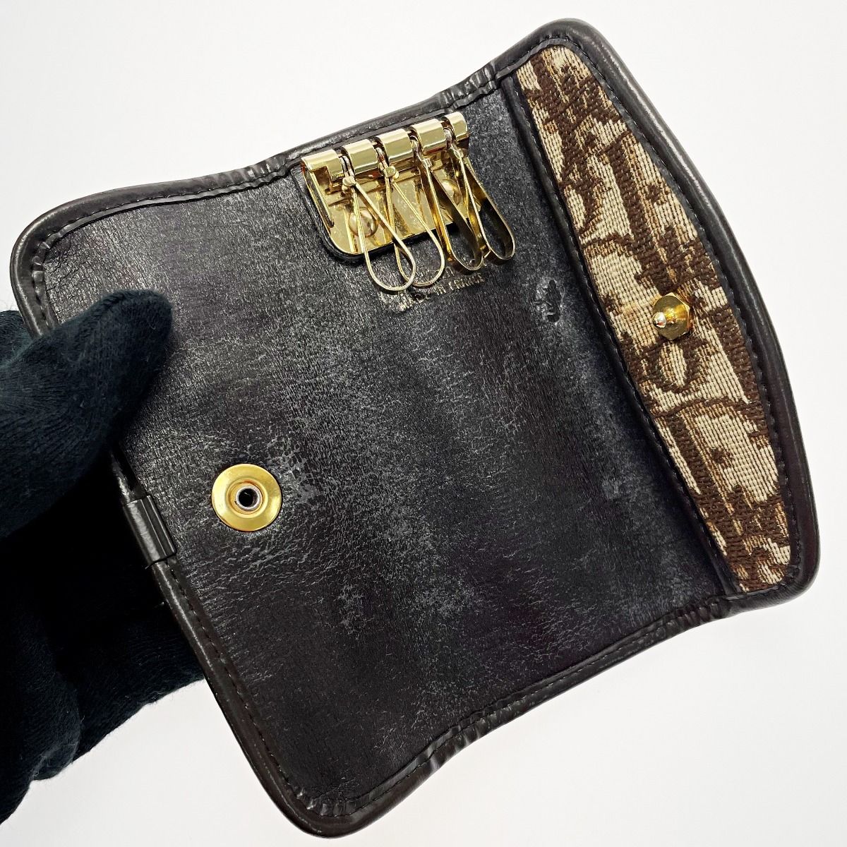 Christian Dior クリスチャンディオール トロッター柄 ブラウン キー