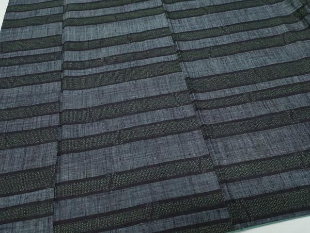 平和屋着物○本場結城紬 重要無形文化財 80亀甲 横段文 三越