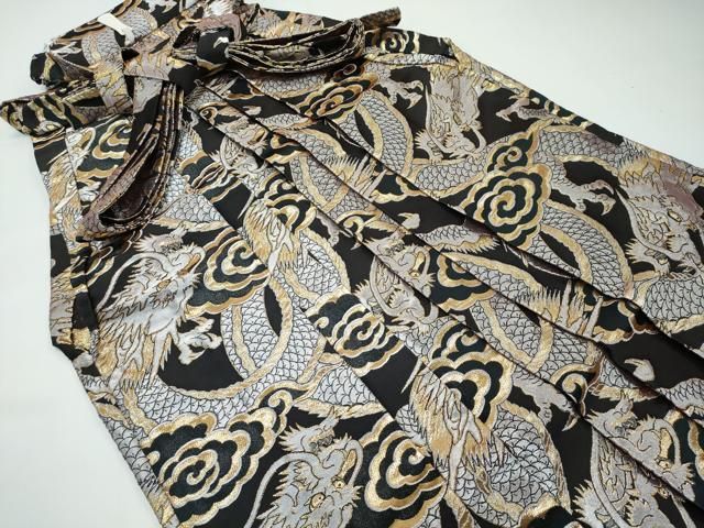 平和屋着物□極上 男性 色無地 紋付き羽織・行灯袴セット キングサイズ