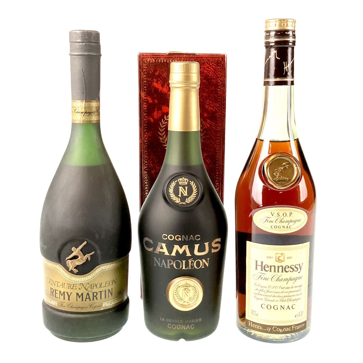 3本 REMY MARTIN CAMUS Hennessy コニャック ブランデー セット 【古酒 ...