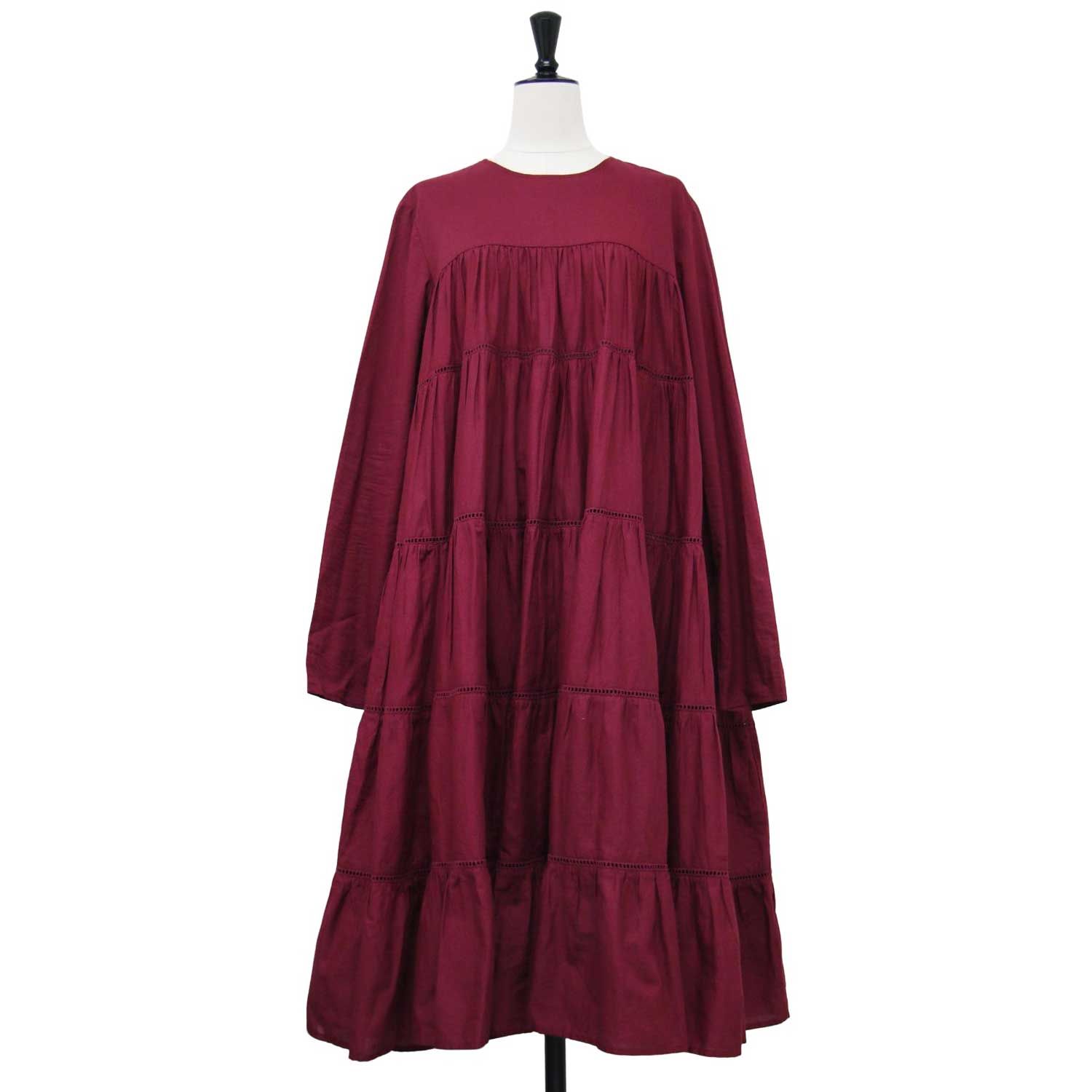 Merlette マーレット ワンピース ボルドー サイズ:XS / コットン