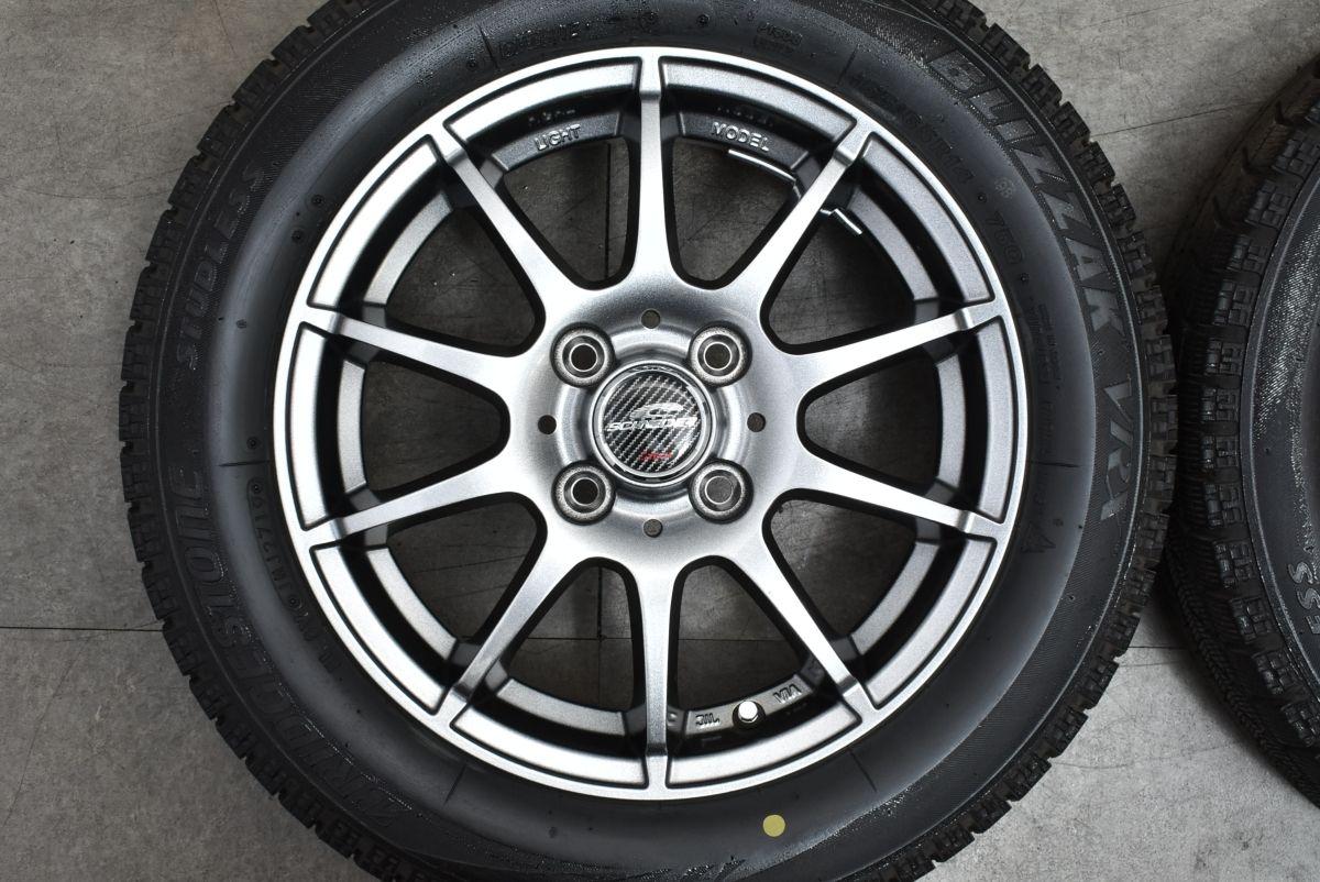 【程度良好品】シュナイダー 14in 4.5J +43 PCD100 ブリヂストン ブリザック VRX 155/65R14 N-BOX N-ONE サクラ ワゴンR タント ムーヴ