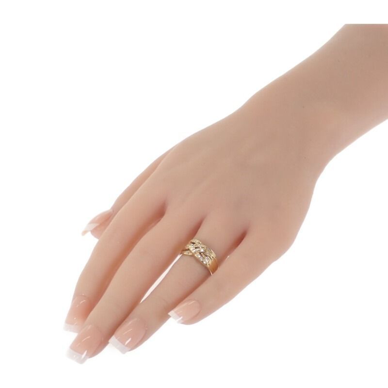 no brand】デザインジュエリーハーフリング K18イエローゴールド12号