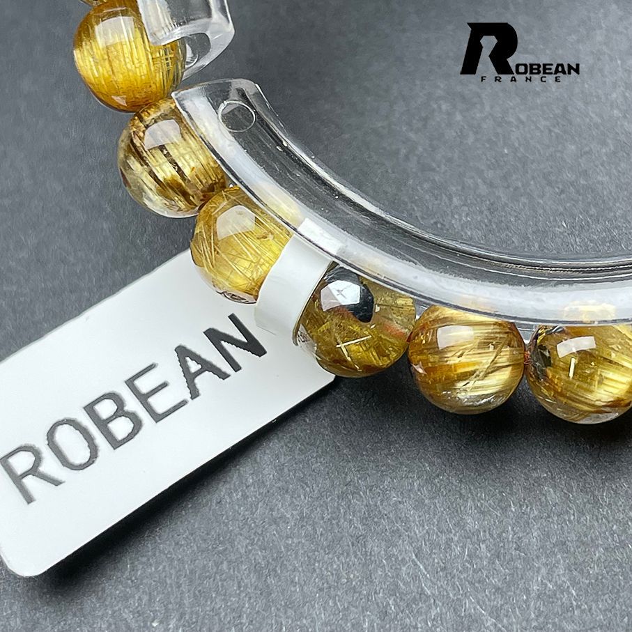 高級 EU製 定価13万円☆ROBEAN・太陽花タイチンルチル☆黄金針水晶 金