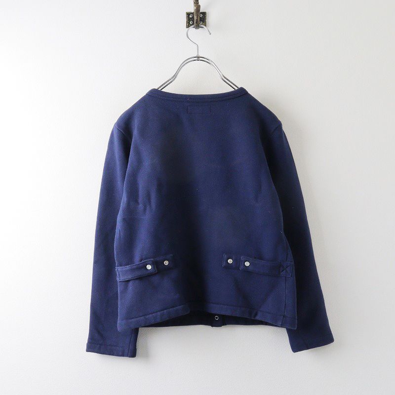 agnes b.　アニエスベー　裏起毛　カーディガン　プレッション　ネイビー アニエスベー agnes b. コットン 裏毛 カーディガン プレッション T1