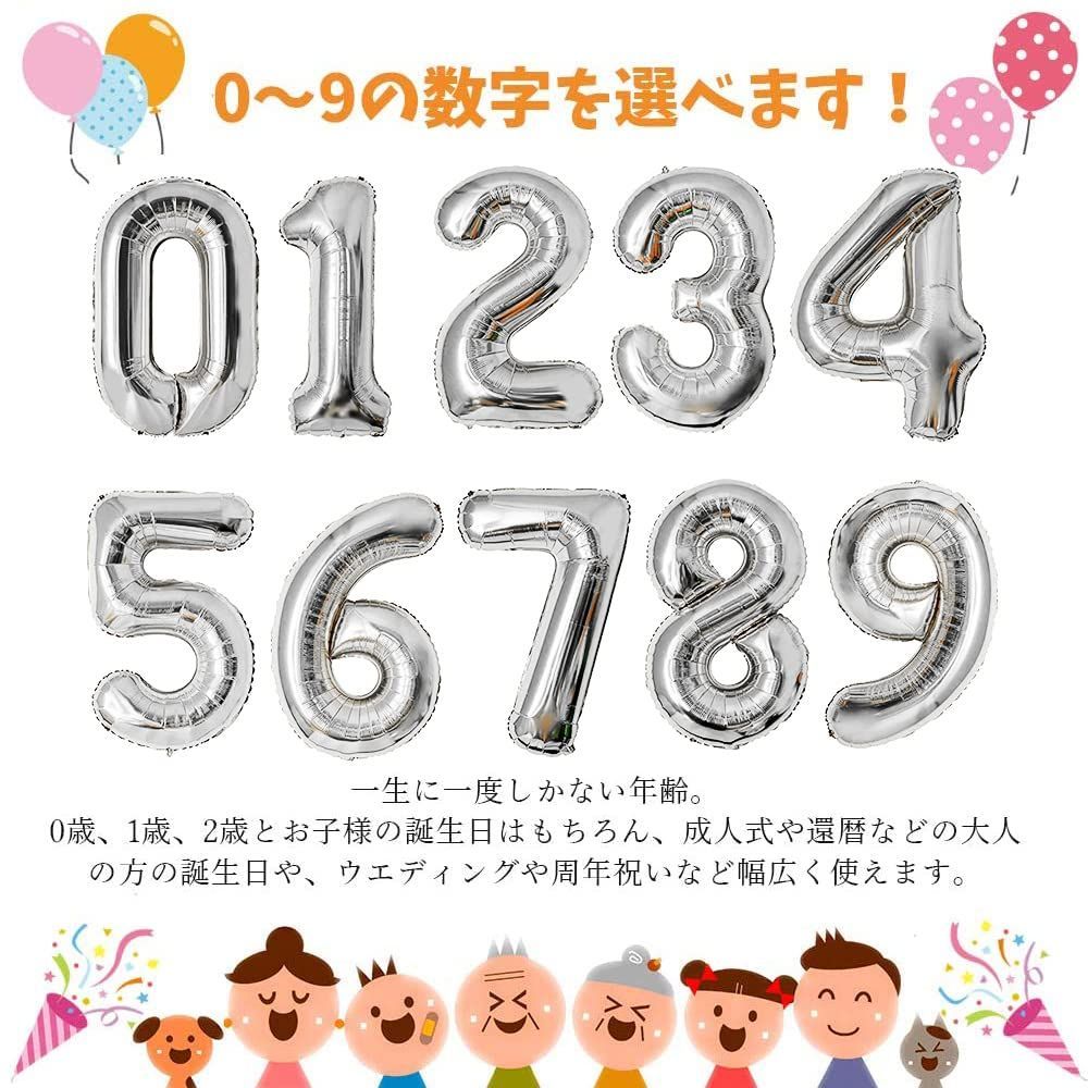 全店販売中 ナンバーバルーン 風船 誕生日 飾り付け 数字 お祝い 白 記念日