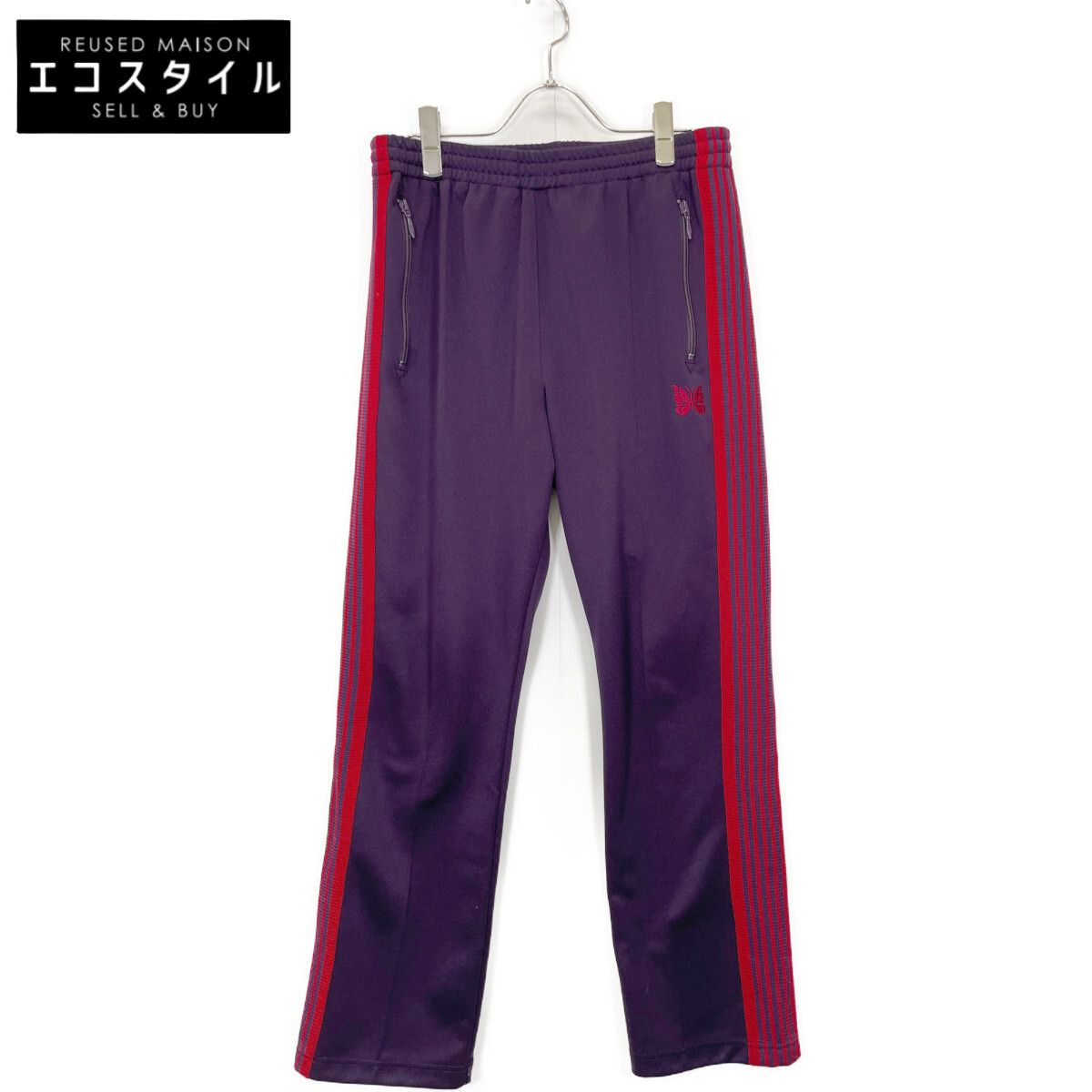 美品　needles スウェット　トレーナー　ブラック パープル　トラックパンツ XL needles スウェット トレーナー パープル トラックパンツ 【公式通販】