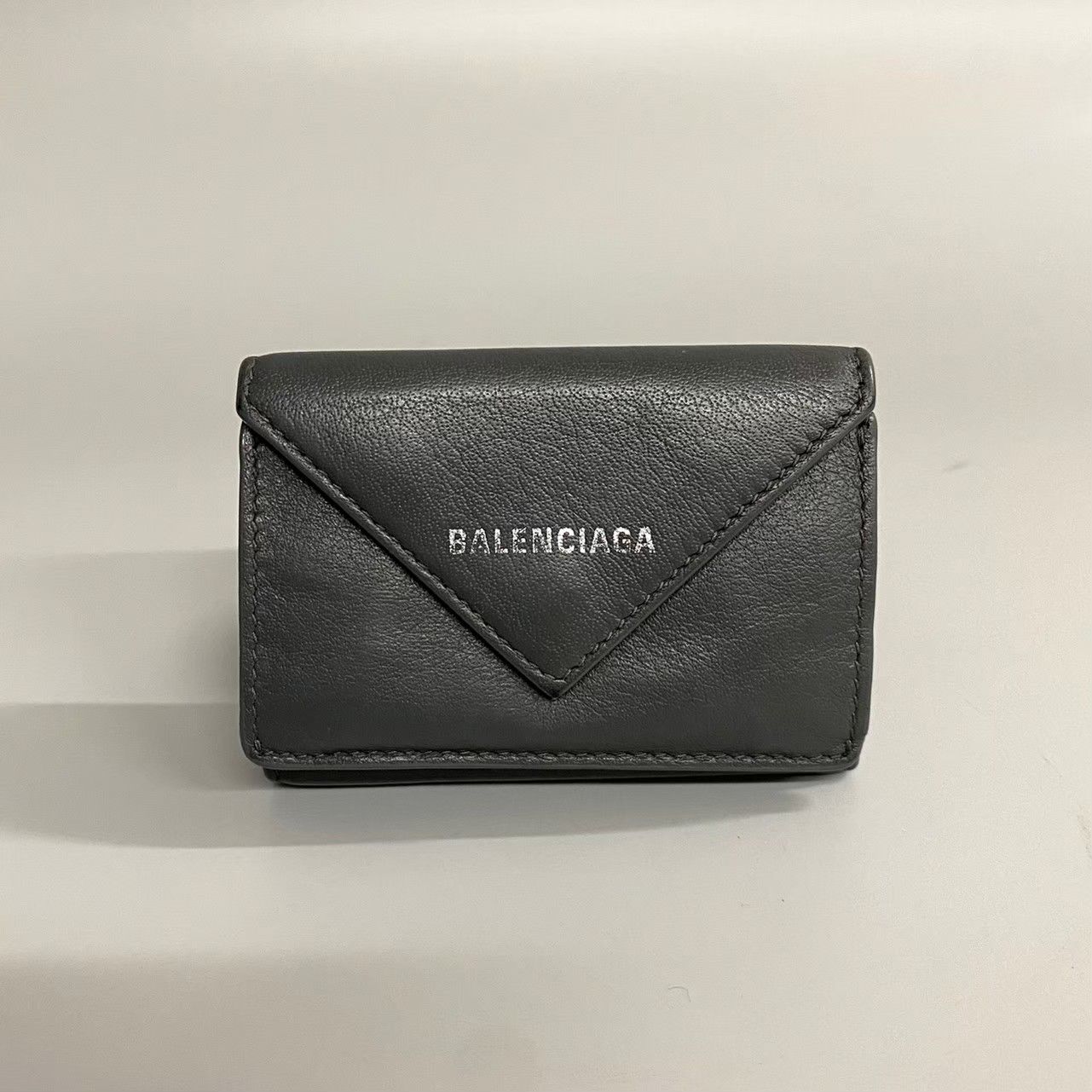 美品 レア BALENCIAGA バレンシアガ ロゴ ペーパーミニウォレット