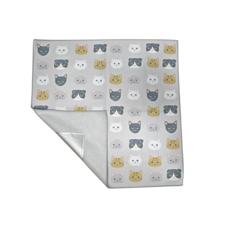 売切注意 お早めに 横42×縦42cm 傘袋 グレー ペットボトルカバー おしゃれ 結ばないランチクロス 保冷バッグ ネコ お弁当袋 ピタクロ ピタッとくっつく保冷温マルチクロス 巻くだけ保冷クロス YouYouWu