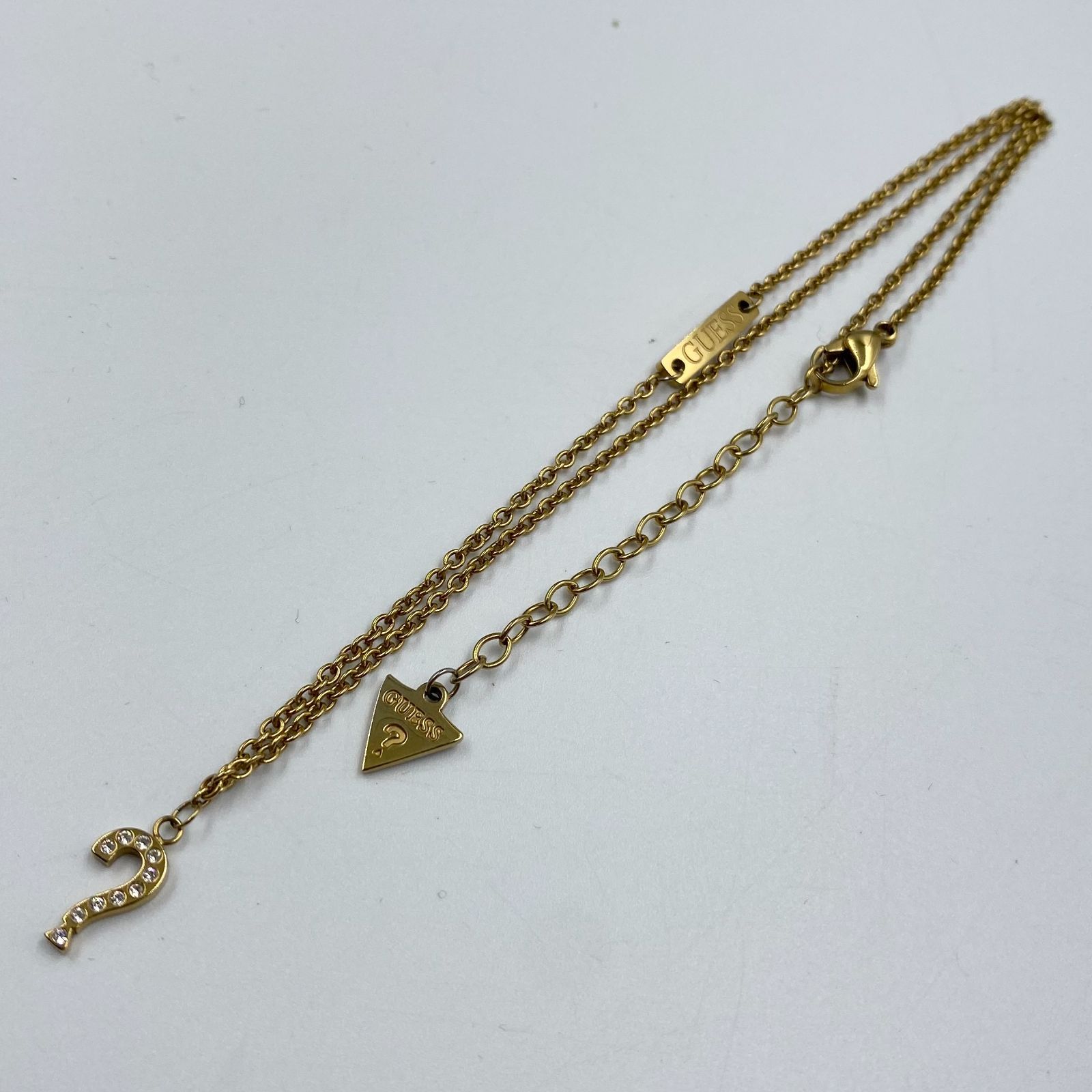 GUESS LOS ANGELES Question Necklace ゲス ゴールド ネックレス 