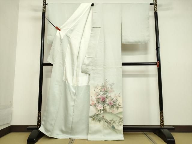 平和屋着物▽訪問着 手描き 枝花 暈し染 正絹 逸品 DAAR8607fe