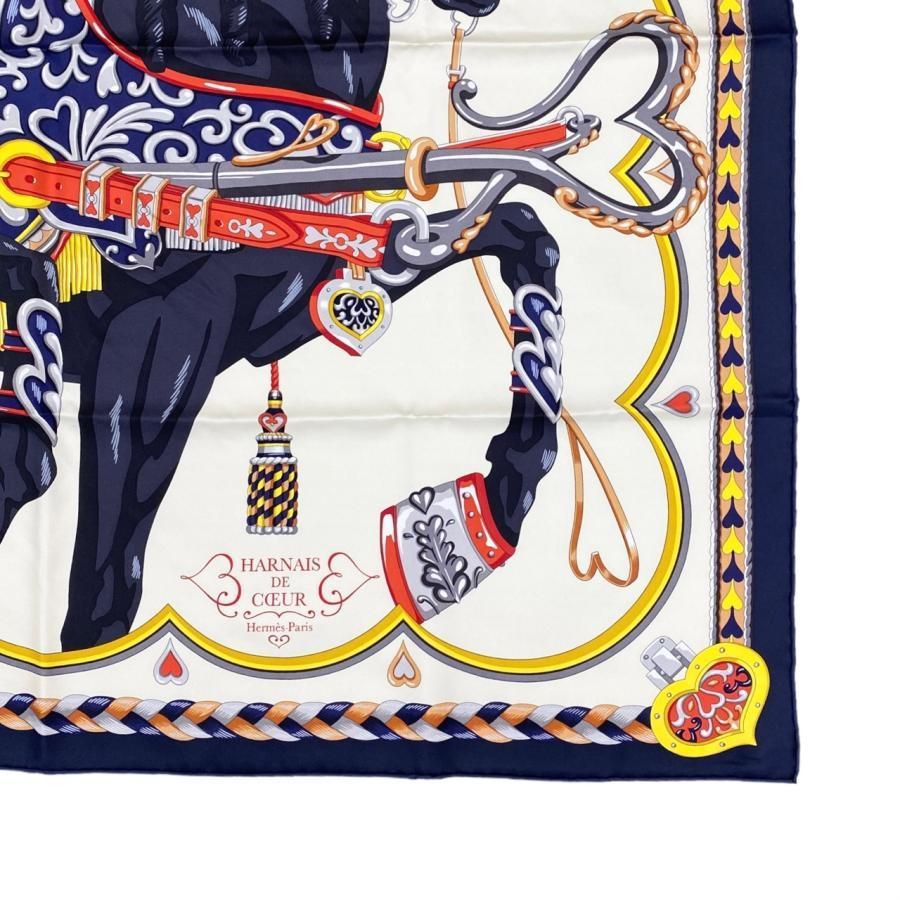 ☆E2403 エルメス シルクスカーフ カレ90 アルネ・ドゥ・クール