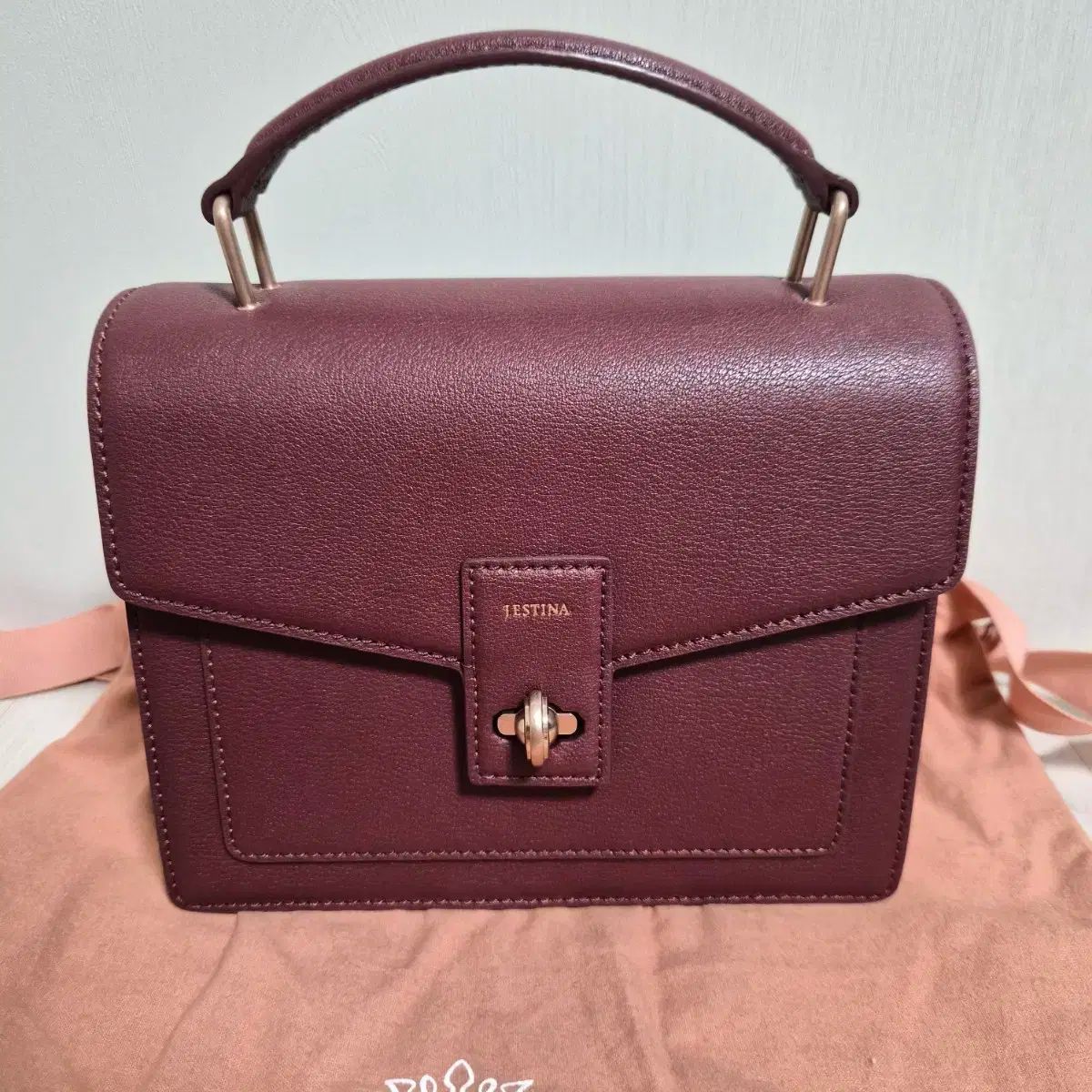 J.ESTINA ジェイエスティナ joy sm サッチェルバッグ ワイン色ツートンバッグ ショルダーバッグ クロスバック