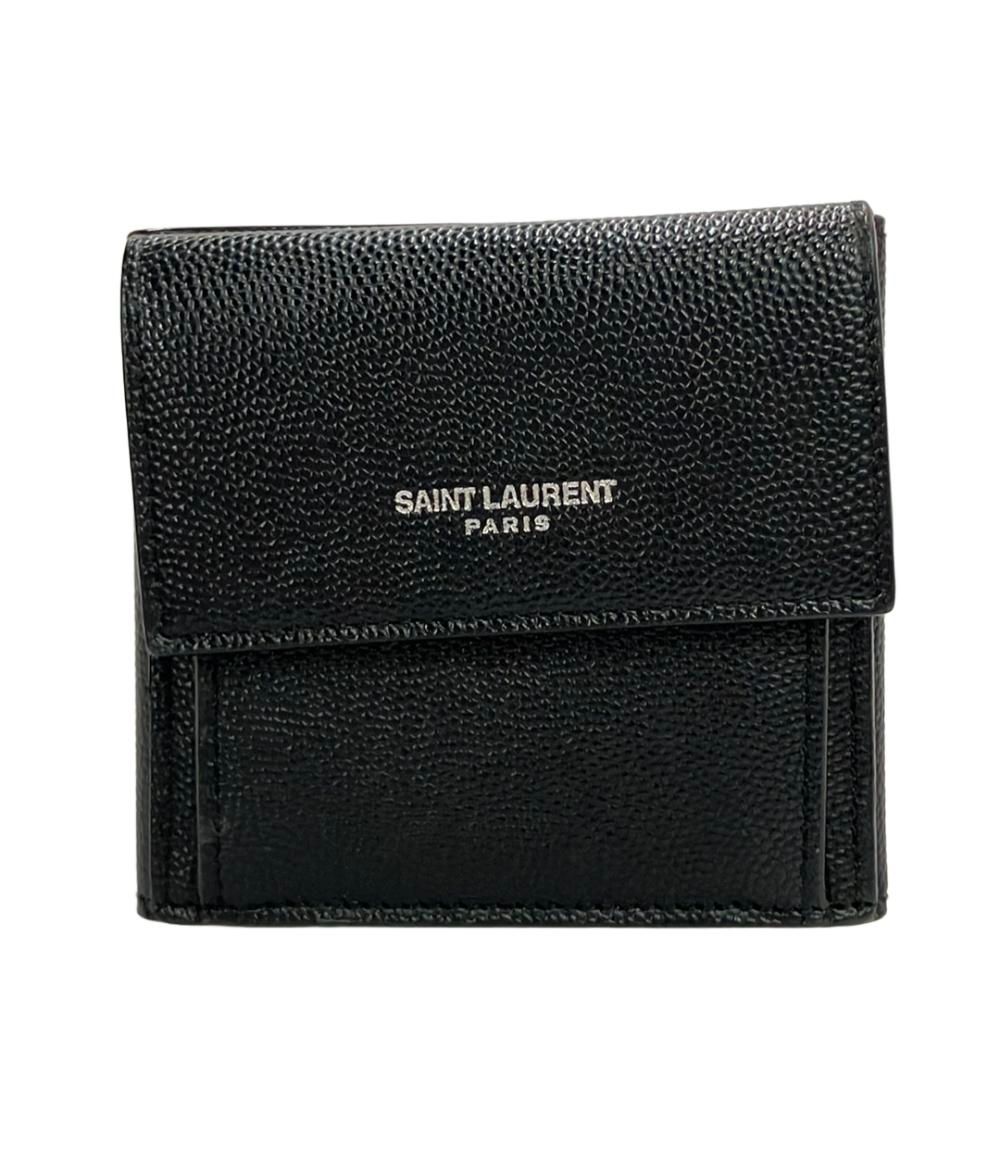 サンローラン LAURENT メンズ SAINT 二つ折り財布 ブラック Saint 