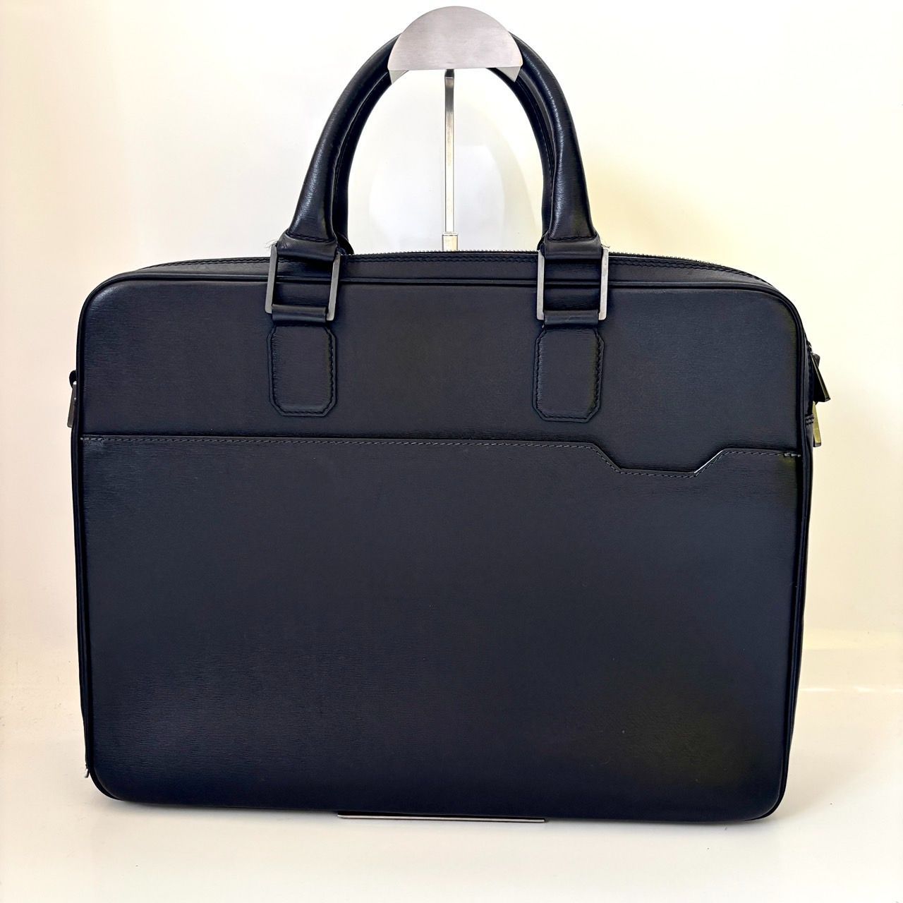 【美品】ダンヒル dunhill ビジネスバッグ ブリーフケースA4可 黒 Dunhill - 【本物保証】 保付 超美品 ダンヒル DUNHILL シャーシ