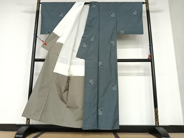 平和屋着物○本場大島紬 9マルキ 地空 色紙重ね文 正絹 逸品 未使用  