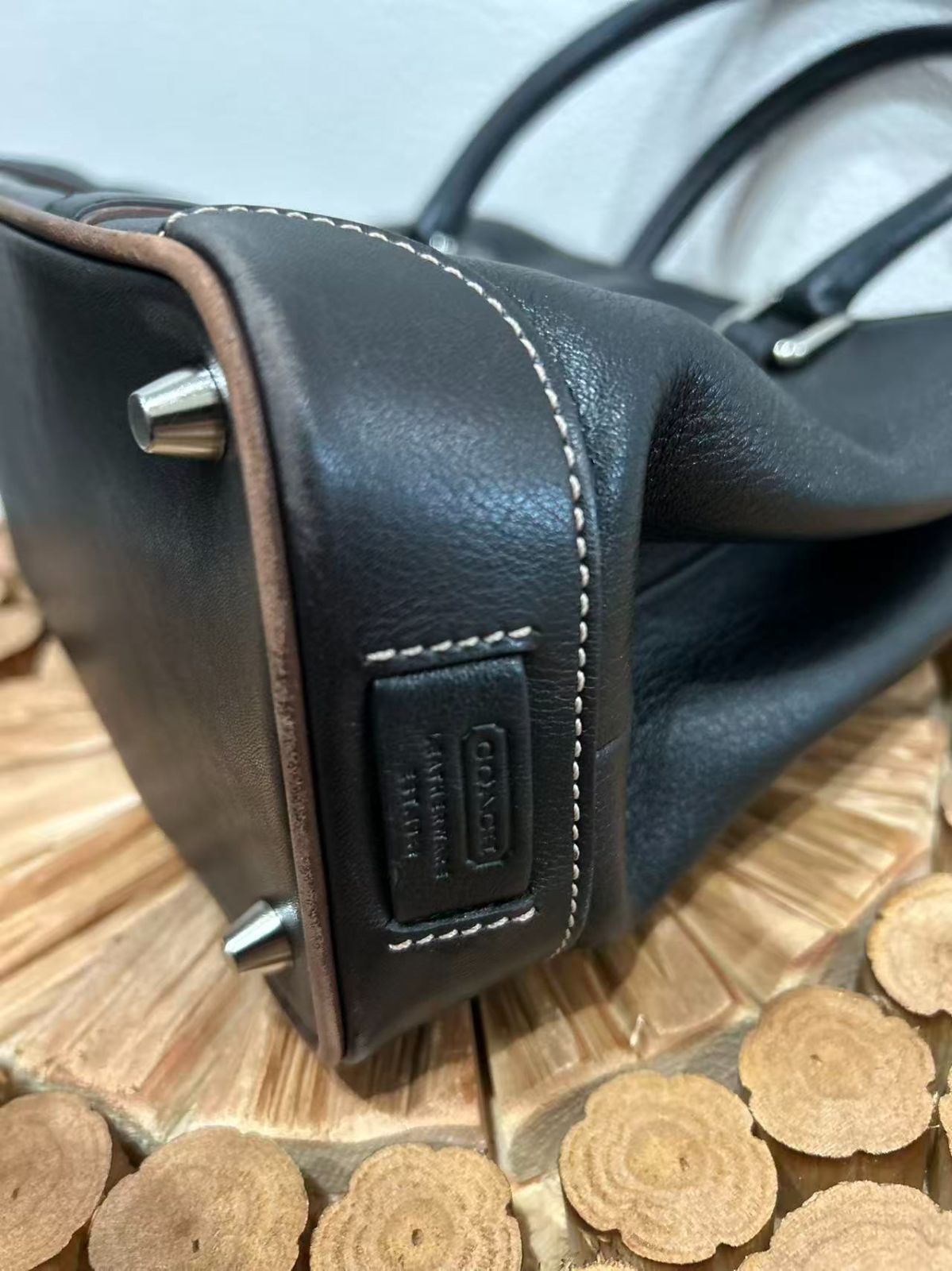中古美品正規品 コーチ オールドコーチ 上質 7585 レザー トート