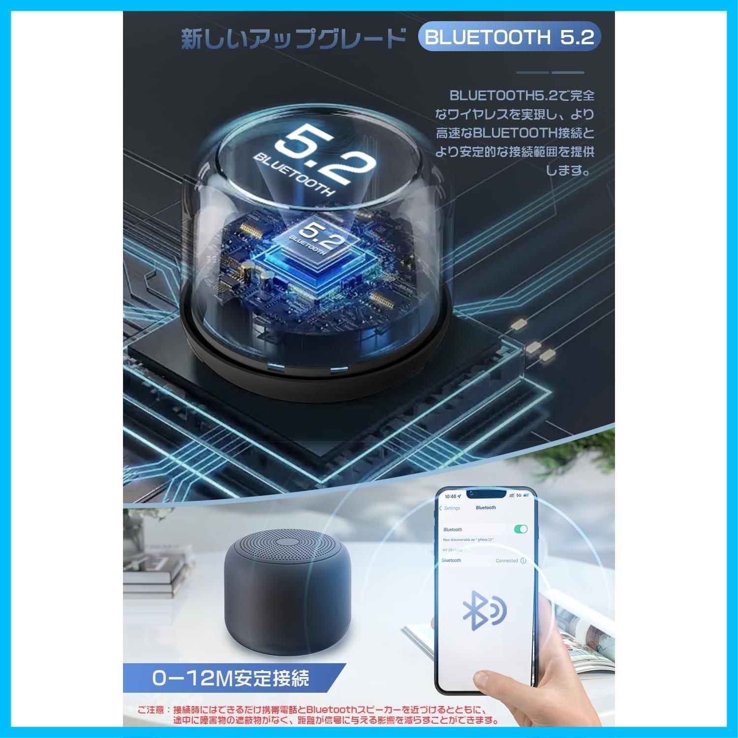 Bluetooth スピーカー 防水 風呂 ワイヤレススピーカー12時間連続再生