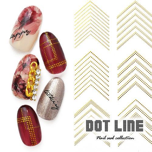 [Free Shipping] Nail Stickers Nail Workshop Line French Dots Gold Blocking Arch Gel Nail Nail Nail Supplies Gel Stickers Deco Supplies Just Stick Gel Nail Stickers Nail Art Gel Nail Art Nail Goods [Nail Stickers]