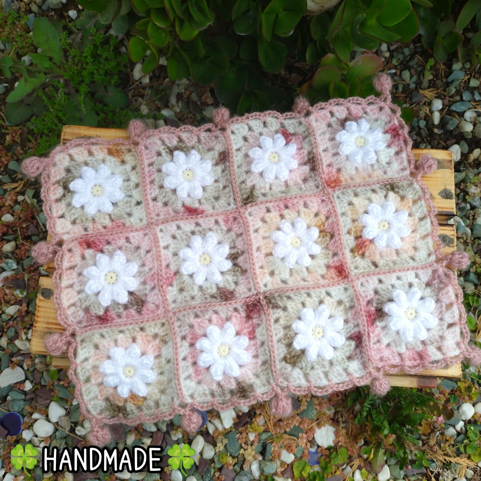 ハンドメイド手編みマルチカバー ハンドメイド 手編みマルチカバー モチーフ編み かぎ針編み