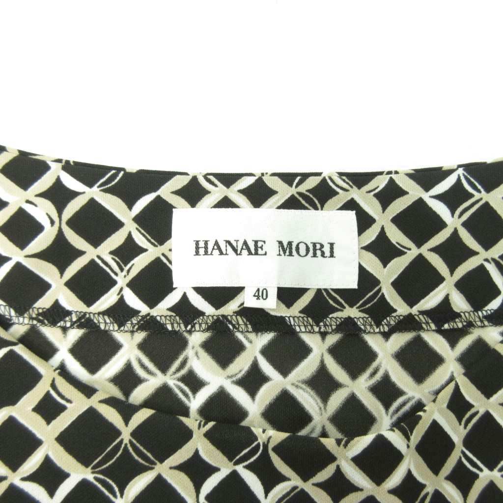 ハナエモリ HANAE MORI 美品 ワンピース 総柄 ロング丈 七分袖